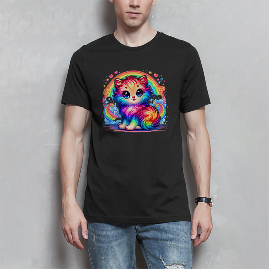 Herren T-Shirt "Kätzchen im Regenbogen"